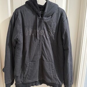 Hurley Men's Charcoal Hooded Jacket